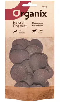 Лакомство Organix для взрослых собак всех пород медальоны из оленины (1 шт)