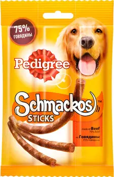 Лакомство Pedigree Schmackos для собак мясные палочки с говядиной 33 гр (1 шт)