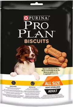 Лакомство Pro Plan Biscuits диетическое для кастрированных и стерилизованных собак с курицей и рисом (400 гр)