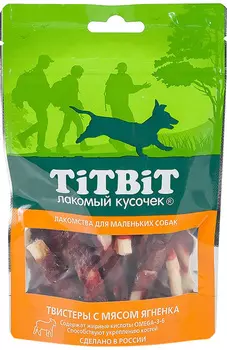 Лакомство Tit Bit лакомый кусочек для собак маленьких пород твистеры с мясом ягненка (50 гр)
