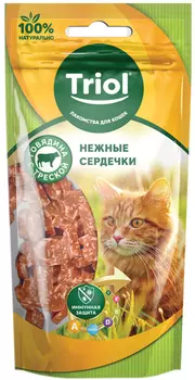Лакомство Triol для кошек сердечки нежные с говядиной и треской 40 гр (1 шт)