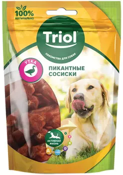 Лакомство Triol для собак сосиски пикантные с уткой 70 гр (1 шт)