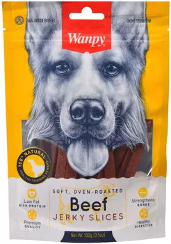 Лакомство Wanpy Dog для собак соломка из вяленой говядины (100 гр)