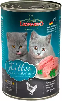 Leonardo Kitten Reich An Geflugel для котят с птицей (400 гр х 12 шт)