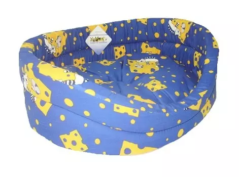 Лежак для кошек «кошки» с бортиком № 2, синий, 49 х 38 х 16 см (1 шт)