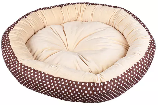 Лежак для собак и кошек Xody Ватрушка № 2 мех плюш 70 х 70 х 15 см (1 шт)