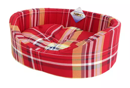 Лежак для собак с бортиком № 9, шотландка красная, 105 х 69 х 24 см (1 шт)