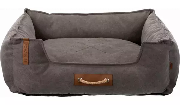 Лежак для собак Trixie Be Nordic Fohr с бортик хлопок/полиэстер тёмно серый 100 х 80 см (1 шт)