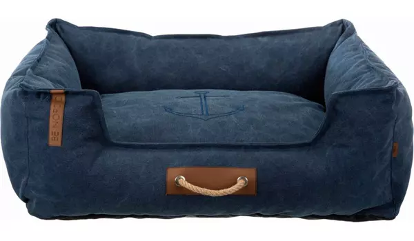 Лежак для собак Trixie Be Nordic Fohr с бортиком хлопок/полиэстер тёмно синий 80 х 60 см (1 шт)