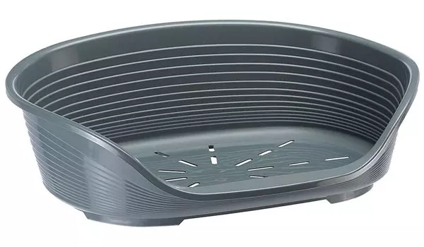 Лежак пластиковый для собак Ferplast Siesta Deluxe 8, 82 х 59,5 х 25 см (темно-серый)