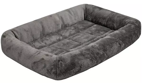 Лежанка для животных ZooM Lama прямоугольная с валиком серая 70 х 50 х 9 см (1 шт)