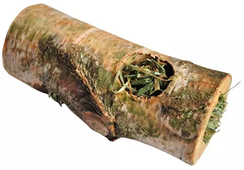 Lolo Pets домик-лакомство для грызунов тоннель с сеном деревянный M (1 шт)