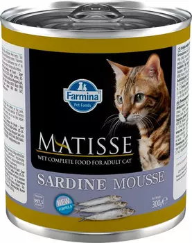 Matisse Mousse Sardine для взрослых кошек мусс с сардинами (85 гр х 12 шт)