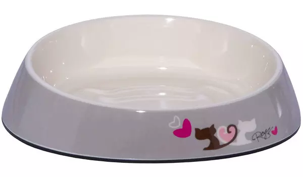 Миска для кошек Rogz Fishcake Влюбленные котики с противоскользящим дном меламиновая 200 мл (1 шт)