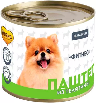 мнямс фитнес диетические для взрослых собак паштет с телятиной (200 гр х 12 шт)