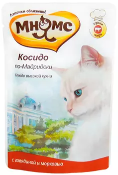 мнямс косидо по-мадридски для взрослых кошек с говядиной и морковью (85 гр)
