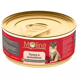 Molina для взрослых кошек с тунцом и цыпленком в желе M0863 (80 гр х 12 шт)