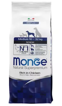 Monge Dog Medium Senior для пожилых собак средних пород (3 кг)