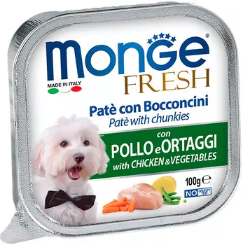 Monge Fresh Dog для взрослых собак паштет с курицей и овощами (100 гр х 32 шт)