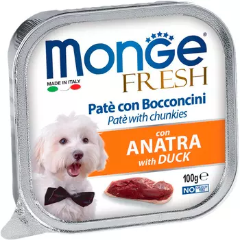 Monge Fresh Dog для взрослых собак паштет с уткой (100 гр х 32 шт)