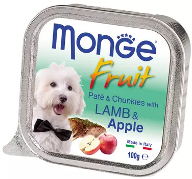 Monge Fruit Dog для взрослых собак паштет с ягненком и яблоком (100 гр х 32 шт)