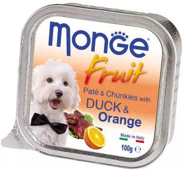 Monge Fruit Dog для взрослых собак паштет с уткой и апельсином (100 гр х 32 шт)