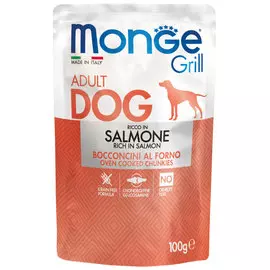 Monge Grill Pouch Dog для взрослых собак с лососем (3 + 1 шт)