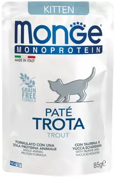 Monge Monoprotein Kitten монобелковые для котят с форелью (85 гр х 28 шт)