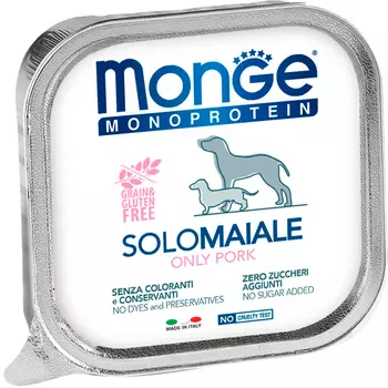 Monge Monoprotein Solo Dog монобелковые для взрослых собак паштет со свининой (150 гр х 24 шт)
