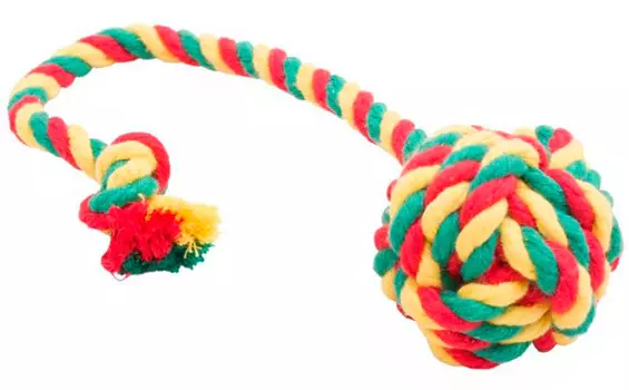 Мяч для собак Doglike Dental Knot канатный цветной средний (1 шт)