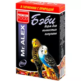 Mr.alex Бэби корм для волнистых попугаев (500 гр)