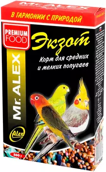 Mr.alex Экзот корм для волнистых попугаев (500 гр)
