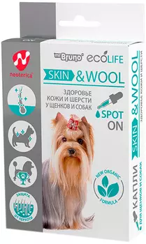 Mr.bruno Ecolife Skin &amp; Wool капли для собак и щенков для здоровья кожи и шерсти 10 мл (1 шт)