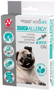 Mr.bruno Ecolife Stop-allergy капли для собак и щенков для снятия симптомов аллергии 10 мл (1 шт)