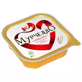 мурчелло для взрослых кошек с говядиной по-бургундски в желе с томатами (100 гр х 16 шт)