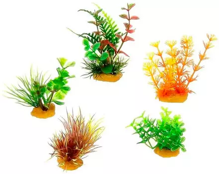 Набор пластиковых растений для аквариума Prime Pr-70601 уп. 5 шт (1 уп)