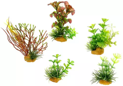Набор пластиковых растений для аквариума Prime Pr-70606 уп. 5 шт (1 уп)