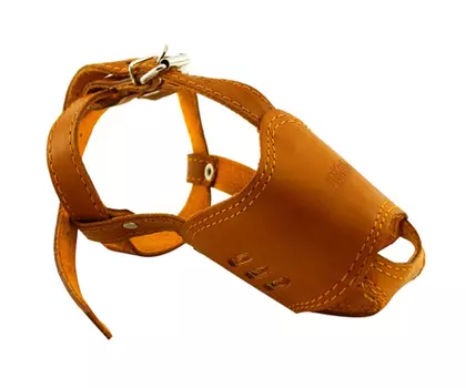 Намордник для собак кожаный двойной № 3, стаффордширский терьер сука, 3 дырки, ZooMaster (1 шт)