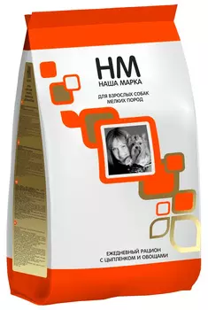 наша марка для взрослых собак маленьких пород с курицей и овощами (12 кг)