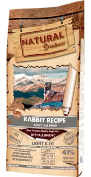 Natural Greatness Rabbit Recipe Light &amp; Fit монобелковый диетический для взрослых собак с кроликом (2 кг)