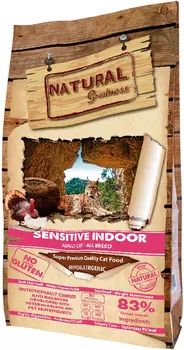 Natural Greatness Sensitive Indoor для взрослых кошек живущих дома с курицей, индейкой и лососем (2 кг)