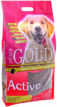Nero Gold Dog Adult Active для активных взрослых собак всех пород с курицей и рисом (12 кг)
