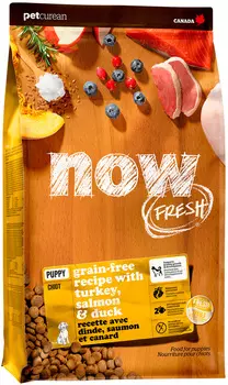 Now Fresh Puppy беззерновой для щенков всех пород с индейкой, уткой и овощами (5,44 кг)