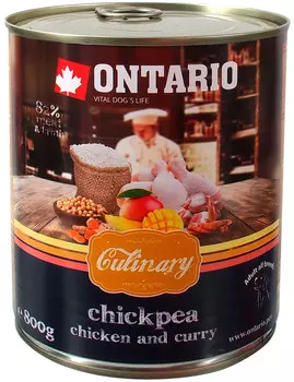 Ontario Culinary для взрослых собак карри с курицей и нутом (400 гр)