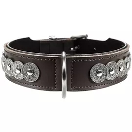 Ошейник для собак Hunter Basic Rom 55 натуральная кожа коричневый/черный 39 мм 41 – 49 см (1 шт)