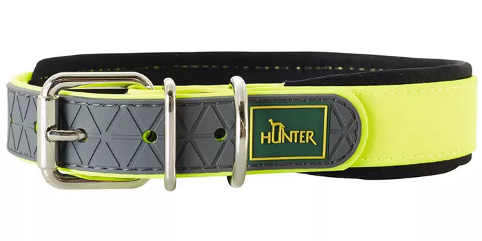 Ошейник для собак Hunter Convenience Comfort 50 биотан мягкая горловина желтый неон 25 мм 37 – 45 см (1 шт)