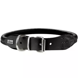 Ошейник для собак Hunter Round &amp; Soft Elk 37 круглый кожа лося черный 6 мм 30 – 33 см (1 шт)