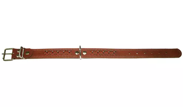 Ошейник для собак кожаный коньячный 52 - 70 см x 35 мм Аркон (1 шт)