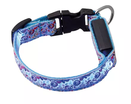 Ошейник для собак светящийся с USB-зарядкой Акварель V.I.Pet, 18 - 28 см/15 мм (1 шт)