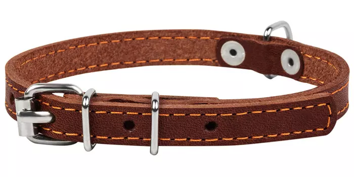 Ошейник кожаный для собак одинарный коричневый 25 мм 38 – 50 см Collar (1 шт)